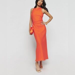 Reformation Casette Linen Midi Dress